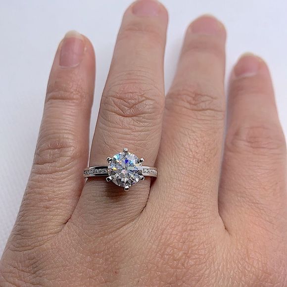 2.6 TCW CARAT ROUND BRILLIANT ENGAGEMENT RING - Picture 10 of 12